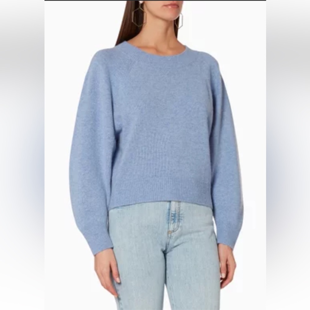 Vince Womens Sweater Wool Cashmere Coastal Medium Blue Raglan Dolman Sleeve